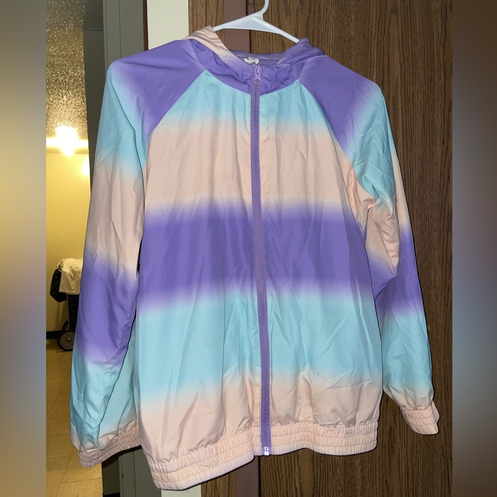 Ideology Girls pastel ombré hooded zip up jacket (Size: XL)